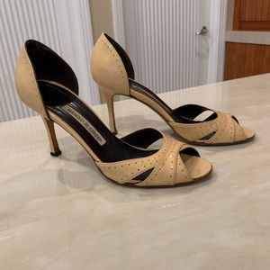 Manila Blahnik Patent leather d’orsay pumps